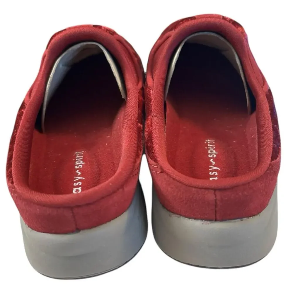 NIB Easy Spirit Traveltime Slip On Mule Sneakers Women's Size 5 M Dark Red